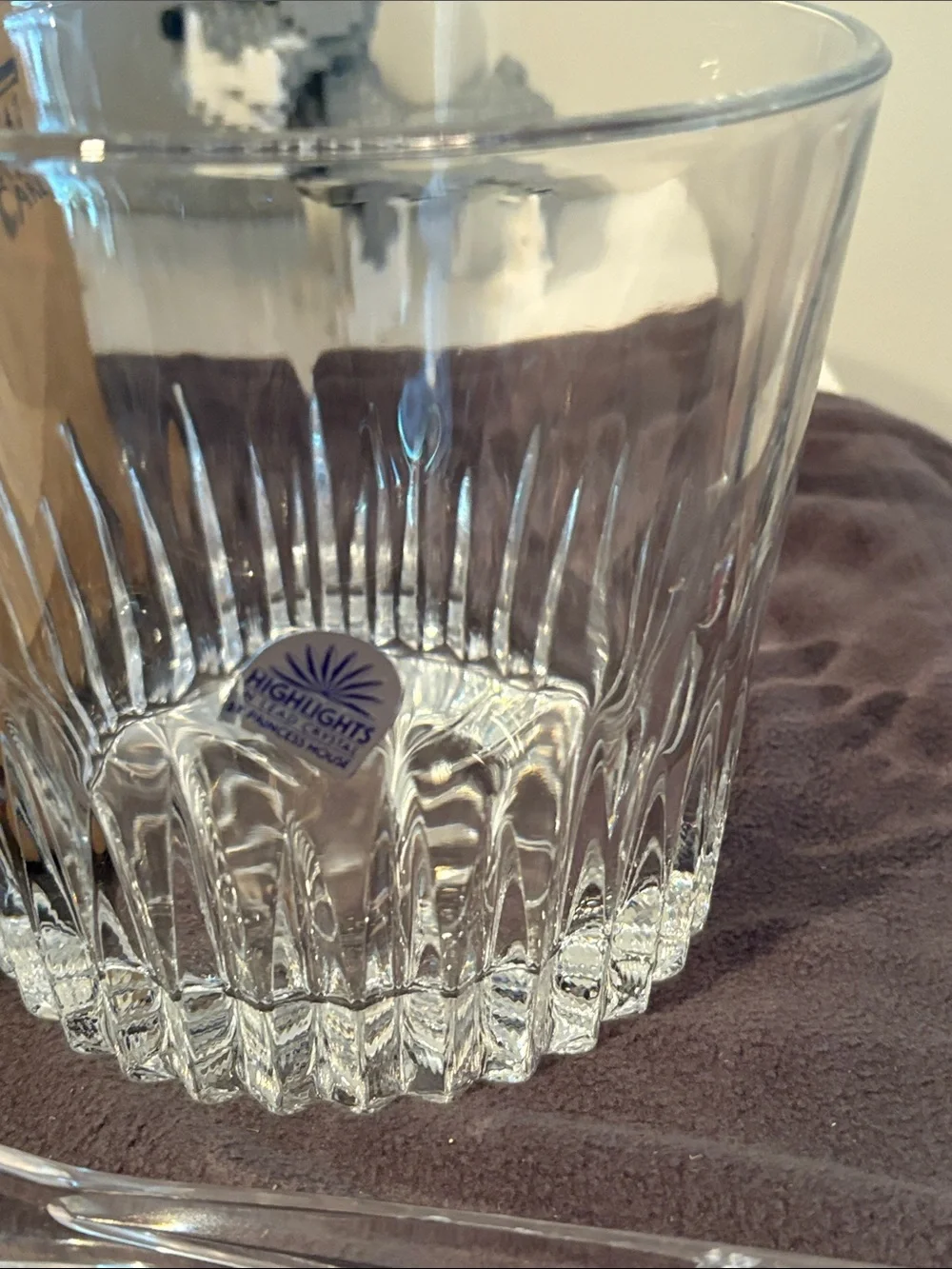 Highlights Lead Crystal Ice Bucket with Tongs - Clear